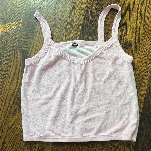Light Pink Monrow cotton terry tank top. - Picture 1 of 6
